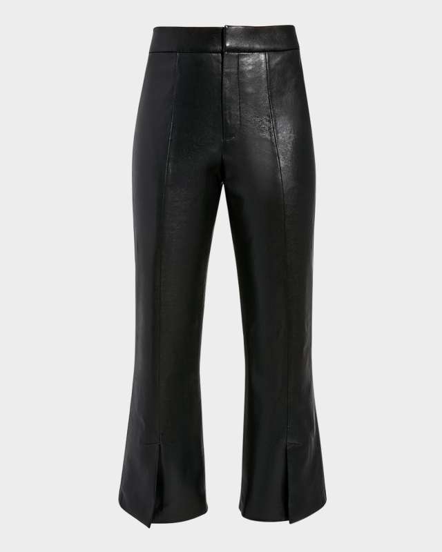 Rowan Recycled Leather Cropped Flare Pants